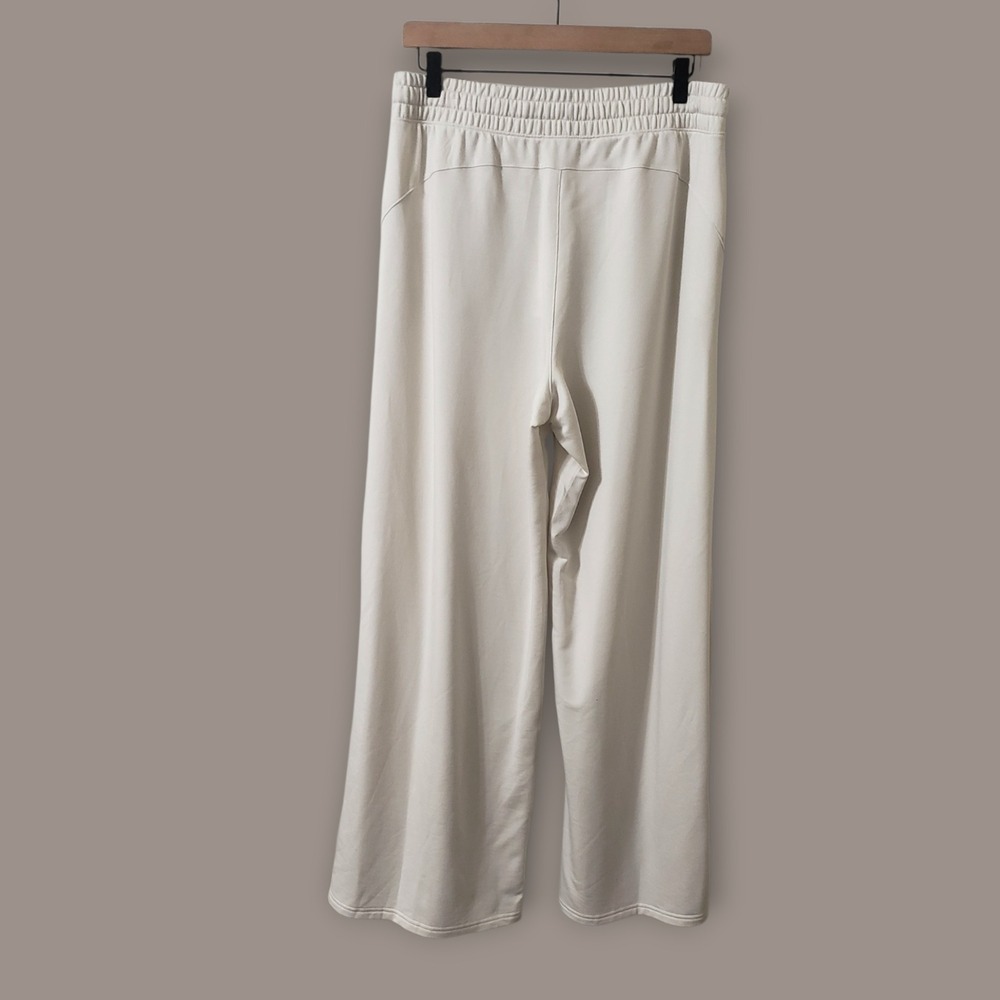 NWT Quince SuperSoft Fleece Wide Leg Pant Off-White Womens Large Pockets - Picture 3 of 11